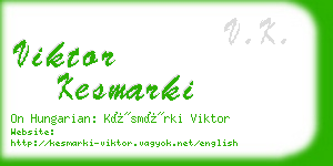 viktor kesmarki business card